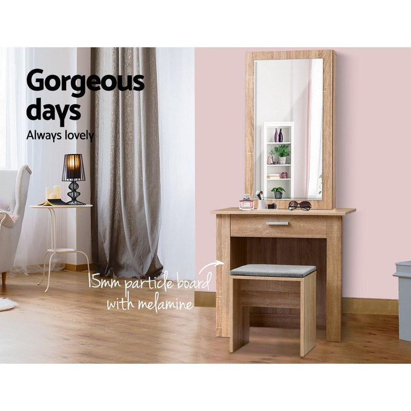 Storage Dressing Table With Full Sliding Mirror - Rivercity House & Home Co. (ABN 18 642 972 209) - Affordable Modern Furniture Australia