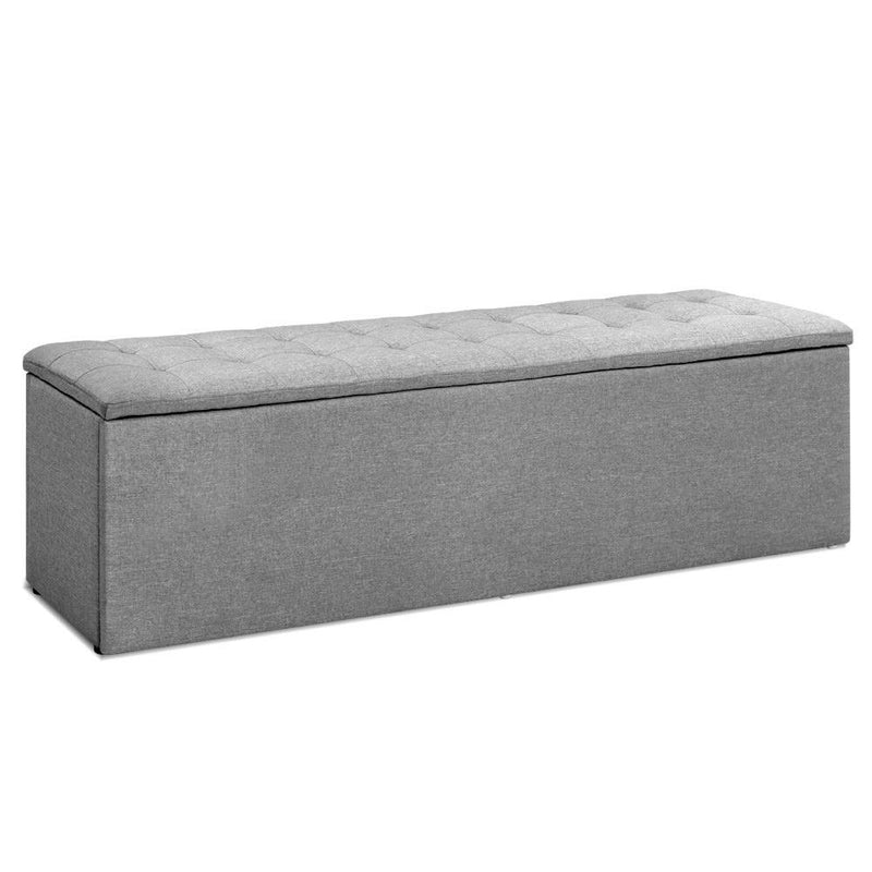 Extra Large Jasper Storage Ottoman Blanket Box Grey - Rivercity House & Home Co. (ABN 18 642 972 209) - Affordable Modern Furniture Australia