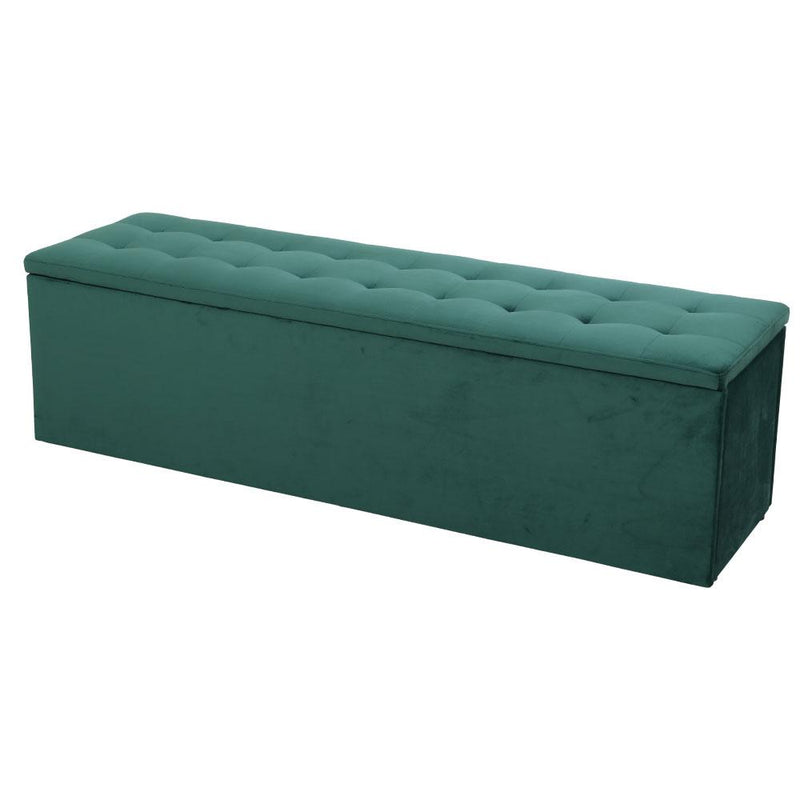 Extra Large Jasper Storage Ottoman Blanket Box Velvet Green - Rivercity House & Home Co. (ABN 18 642 972 209) - Affordable Modern Furniture Australia