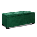 Verity Storage Ottoman Blanket Box Velvet Green