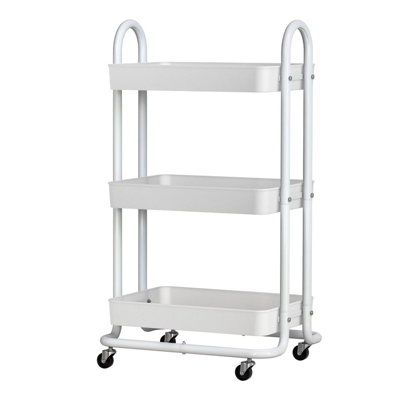 Storage Trolley Kitchen Cart 3 Tiers Rack Shelf Organiser Wheels White - Home & Garden > Storage - Rivercity House & Home Co. (ABN 18 642 972 209) - Affordable Modern Furniture Australia