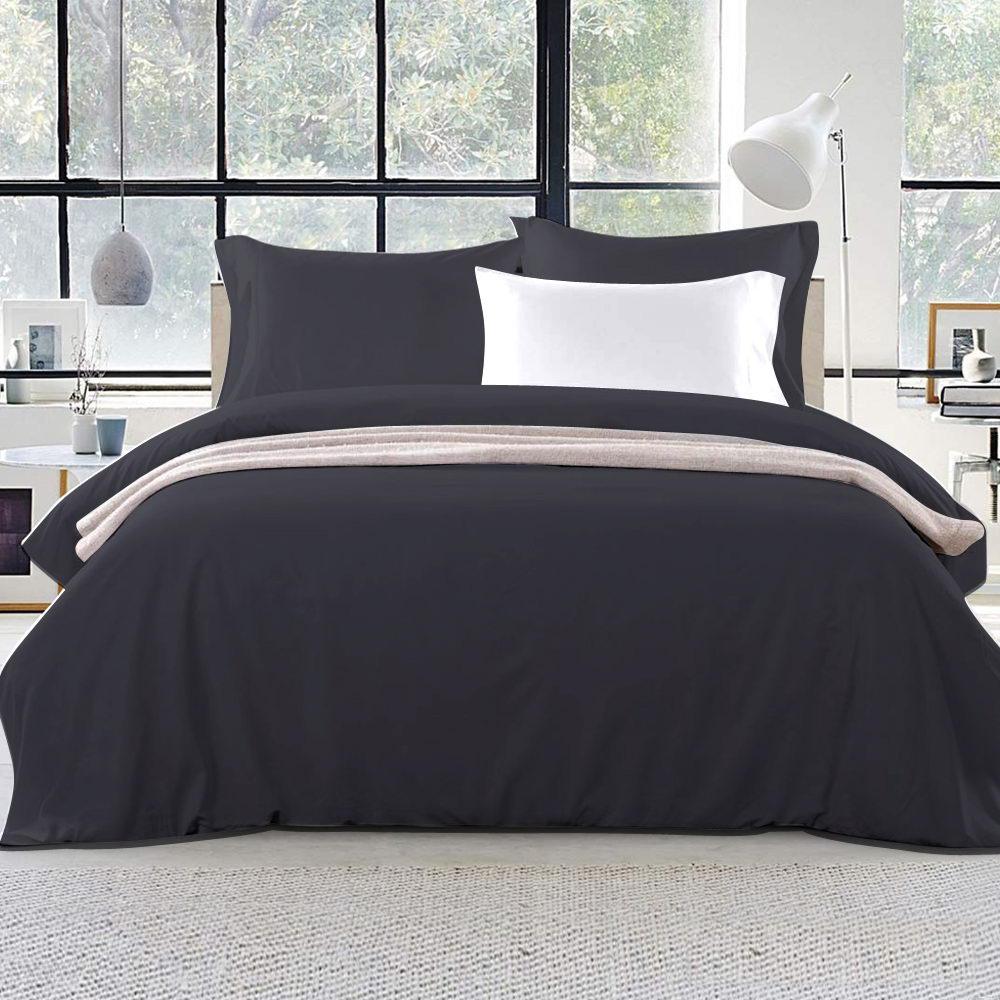 Super King Classic Quilt Cover Set - Black - Rivercity House & Home Co. (ABN 18 642 972 209) - Affordable Modern Furniture Australia