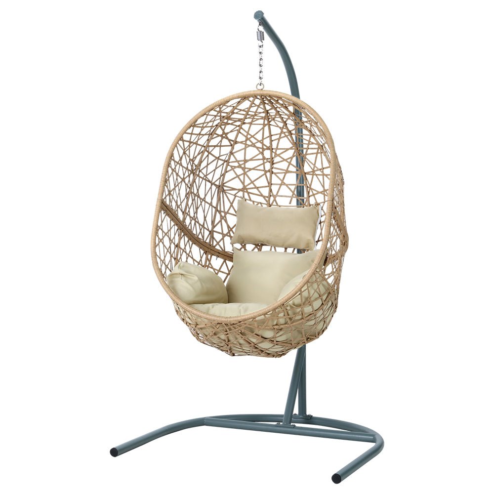 Swing Chair Egg Hammock With Stand Outdoor Furniture Wicker Seat Yellow - Furniture > Outdoor - Rivercity House & Home Co. (ABN 18 642 972 209) - Affordable Modern Furniture Australia