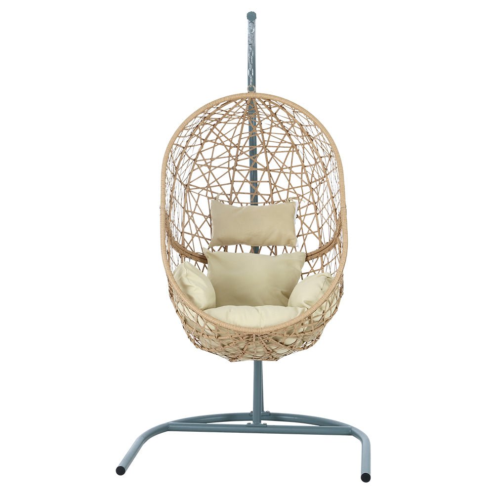 Swing Chair Egg Hammock With Stand Outdoor Furniture Wicker Seat Yellow - Furniture > Outdoor - Rivercity House & Home Co. (ABN 18 642 972 209) - Affordable Modern Furniture Australia