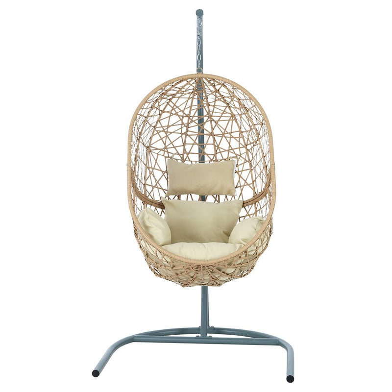 Swing Chair Egg Hammock With Stand Outdoor Furniture Wicker Seat Yellow - Furniture > Outdoor - Rivercity House & Home Co. (ABN 18 642 972 209)