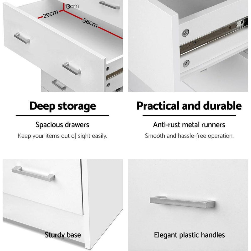 Tallboy 4 Drawers Storage Cabinet - White - Rivercity House & Home Co. (ABN 18 642 972 209) - Affordable Modern Furniture Australia