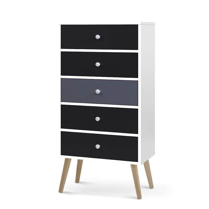 Tallboy Chest Of 5 Drawers - Rivercity House & Home Co. (ABN 18 642 972 209) - Affordable Modern Furniture Australia