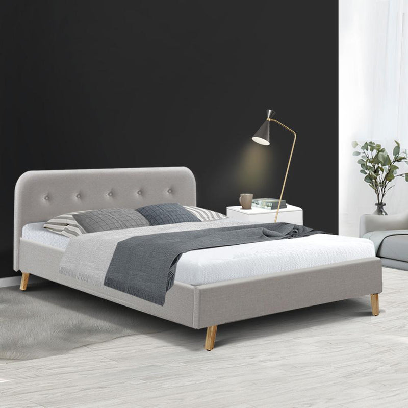 Tarcoola Double Bed Frame Beige - Furniture > Bedroom - Rivercity House & Home Co. (ABN 18 642 972 209) - Affordable Modern Furniture Australia