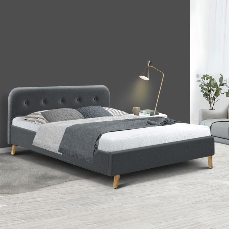 Tarcoola Double Bed Frame Charcoal - Furniture > Bedroom - Rivercity House & Home Co. (ABN 18 642 972 209) - Affordable Modern Furniture Australia