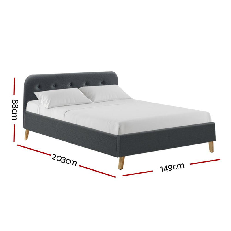 Tarcoola Double Bed Frame Charcoal - Furniture > Bedroom - Rivercity House & Home Co. (ABN 18 642 972 209) - Affordable Modern Furniture Australia