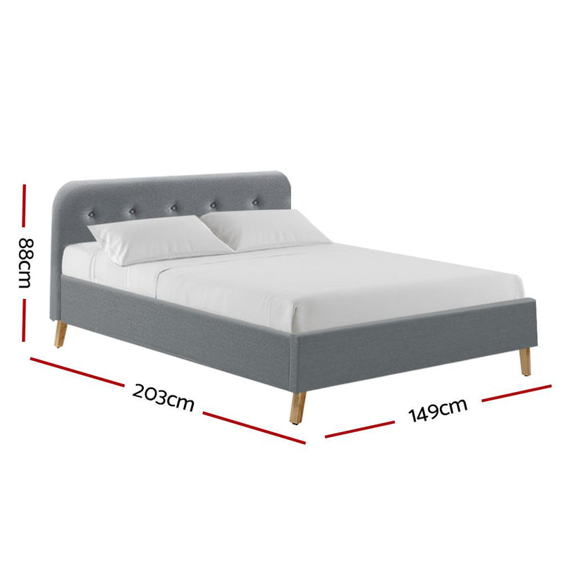 Tarcoola Double Bed Frame Grey - Furniture > Bedroom - Rivercity House & Home Co. (ABN 18 642 972 209) - Affordable Modern Furniture Australia