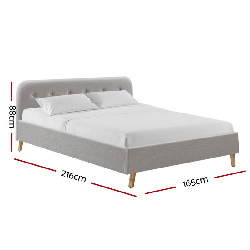 Tarcoola Queen Bed Frame Beige - Furniture > Bedroom - Rivercity House & Home Co. (ABN 18 642 972 209) - Affordable Modern Furniture Australia