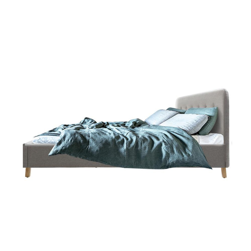 Tarcoola Queen Bed Frame Beige - Furniture > Bedroom - Rivercity House & Home Co. (ABN 18 642 972 209) - Affordable Modern Furniture Australia