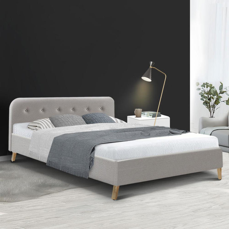 Tarcoola Queen Bed Frame Beige - Furniture > Bedroom - Rivercity House & Home Co. (ABN 18 642 972 209) - Affordable Modern Furniture Australia