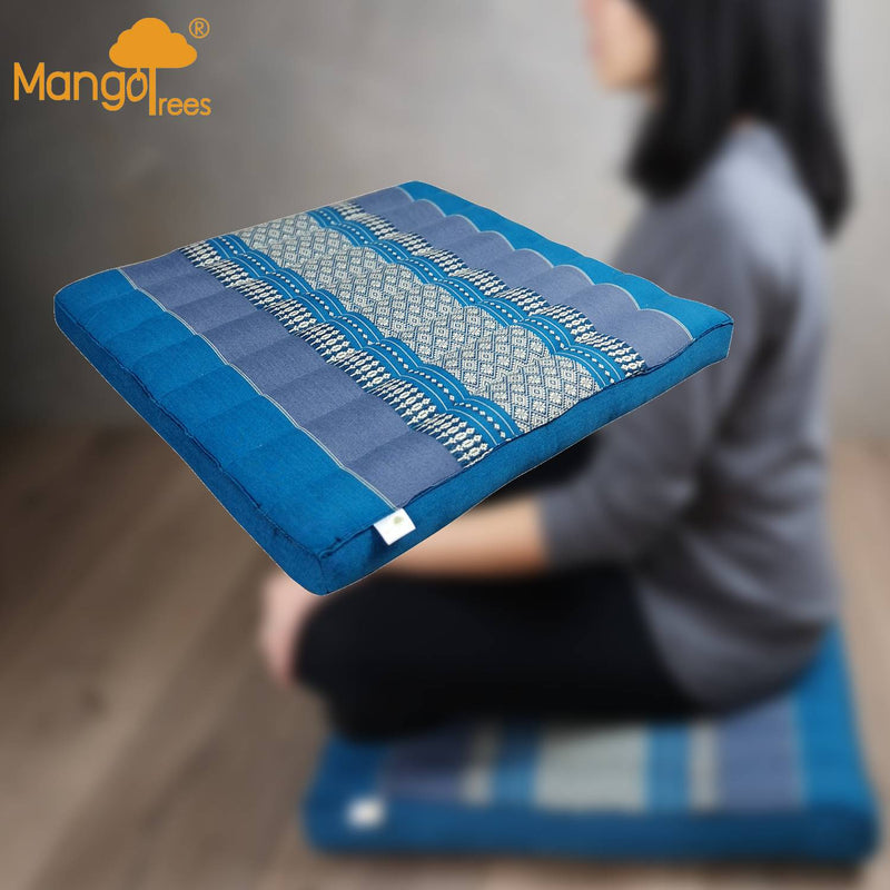 Thai Kapok Meditation Cushion Yoga Seat Blue - Home & Garden > Decor - Rivercity House & Home Co. (ABN 18 642 972 209) - Affordable Modern Furniture Australia