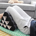 Thai Triangle Pillow Backrest Cushion Kapok Filled Blue Elephant