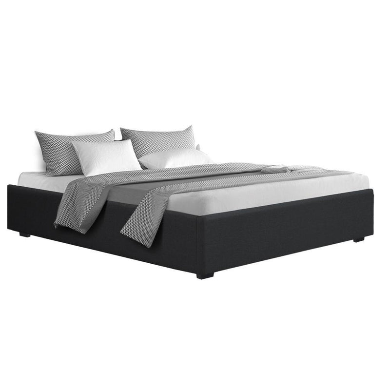 Toki Fabric King Gas Lift Bed Frame Base with Storage Charcoal - Furniture > Bedroom - Rivercity House And Home Co.