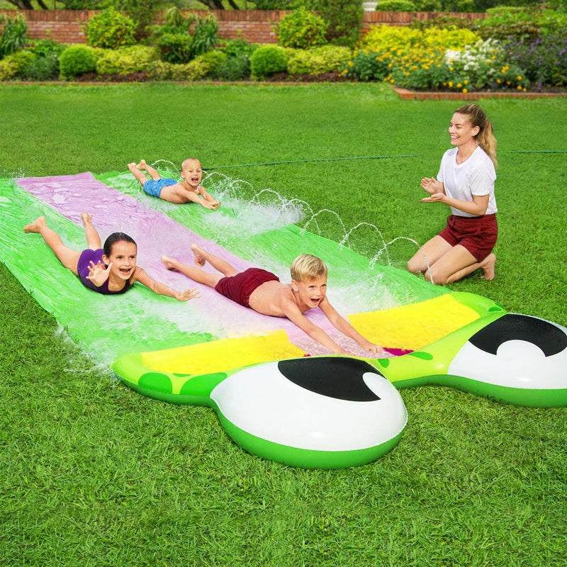 Triple Water Slip And Slide Kids Inflatable Splash Toy Outdoor 4.88M - Home & Garden > Pool & Accessories - Rivercity House & Home Co. (ABN 18 642 972 209) - Affordable Modern Furniture Australia