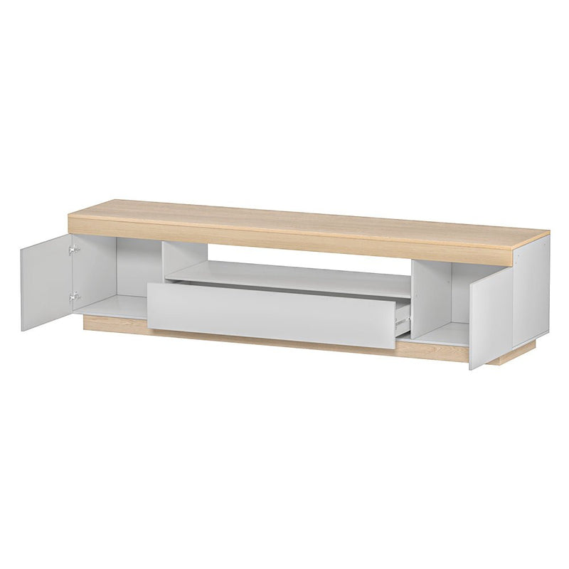 TV Cabinet Entertainment Unit Stand Storage Drawer Shelf 180cm White Wood - Furniture > Living Room - Rivercity House & Home Co. (ABN 18 642 972 209)
