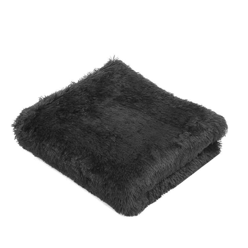 Ultra Soft Shaggy Rug Black 140cm x 200cm - Home & Garden - Rivercity House & Home Co. (ABN 18 642 972 209) - Affordable Modern Furniture Australia