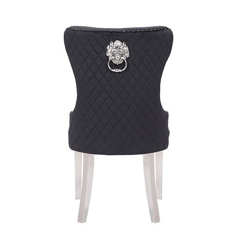 Victoria 2X Dining Chair Black Velvet & STAINLESS STEEL Legs - Furniture > Dining - Rivercity House & Home Co. (ABN 18 642 972 209)