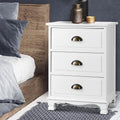 Vintage Bedside Table Chest Storage Cabinet Nightstand White