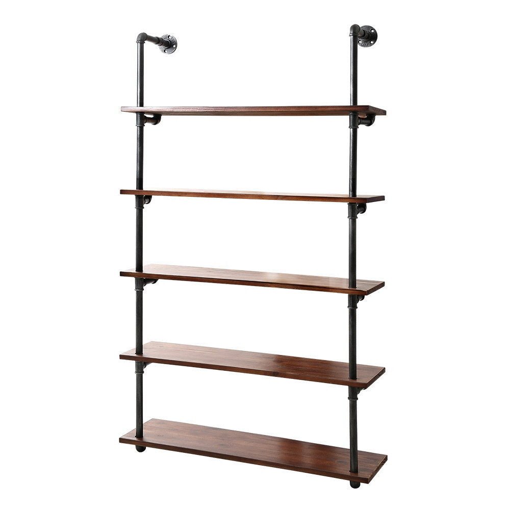 Wall Display Shelves Industrial DIY Pipe Shelf Rustic Floating Brackets - Rivercity House & Home Co. (ABN 18 642 972 209) - Affordable Modern Furniture Australia