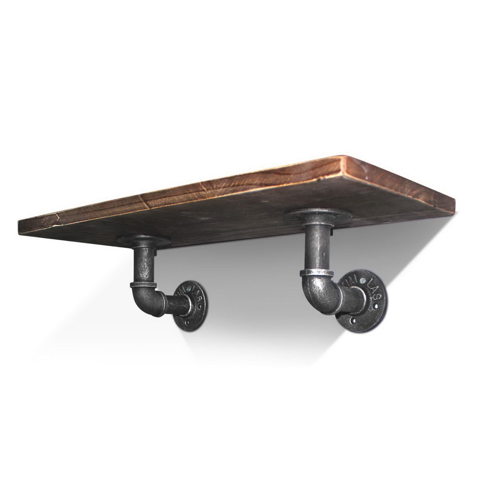 Rustic Pipe Shelf Industrial Bookshelf Brackets - Rivercity House & Home Co. (ABN 18 642 972 209) - Affordable Modern Furniture Australia