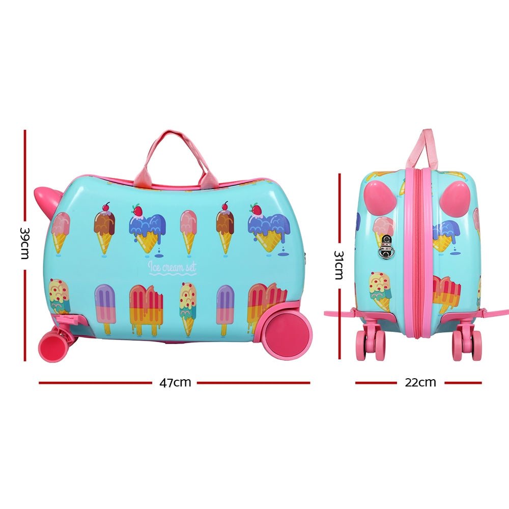 17" Kids Ride On Luggage Suitcase Ice Cream - Home & Garden > Travel - Rivercity House & Home Co. (ABN 18 642 972 209) - Affordable Modern Furniture Australia