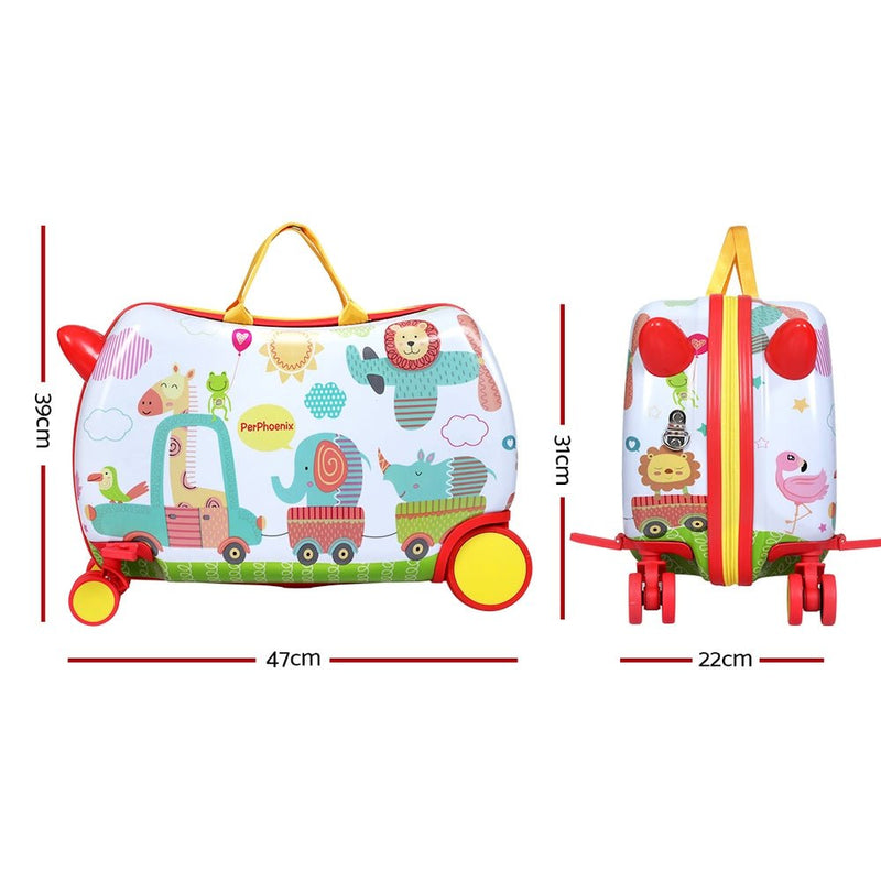 Wanderlite 17" Kids Ride On Luggage Children Suitcase Trolley Travel Zoo - Home & Garden > Travel - Rivercity House & Home Co. (ABN 18 642 972 209)