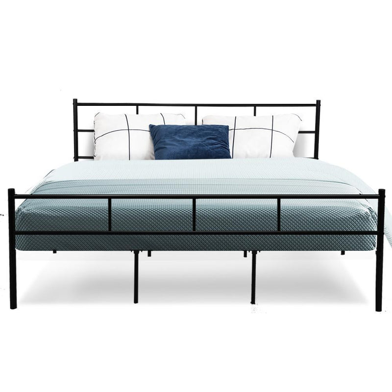 Wategos Metal King Bed Frame Black - Furniture > Bedroom - Rivercity House & Home Co. (ABN 18 642 972 209) - Affordable Modern Furniture Australia