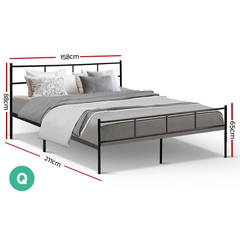 Wategos Metal Queen Bed Frame Black - Furniture > Bedroom - Rivercity House And Home Co.