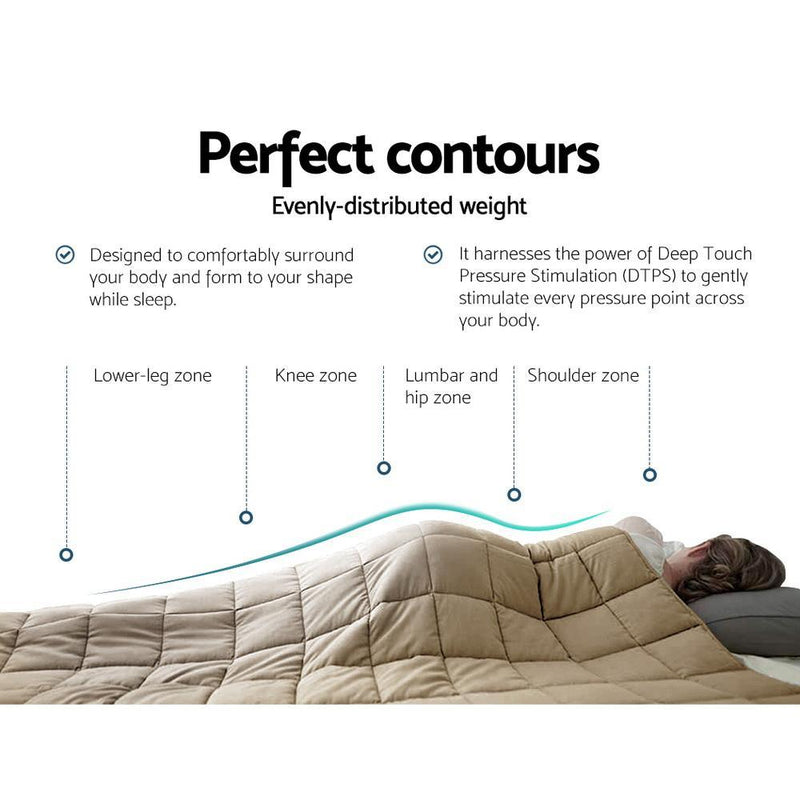 Weighted Calming Blanket 7KG Brown - Home & Garden > Bedding - Rivercity House & Home Co. (ABN 18 642 972 209) - Affordable Modern Furniture Australia