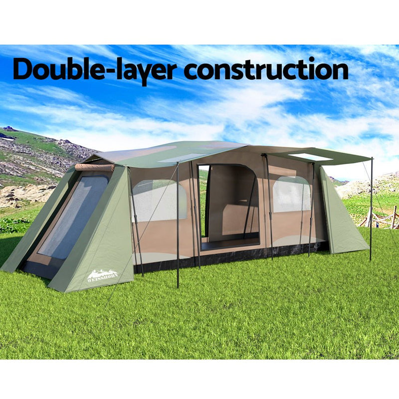 Weisshorn Camping Tent 10 Person Instant Up Tents Outdoor Family Hiking 3 Rooms - Outdoor > Camping - Rivercity House & Home Co. (ABN 18 642 972 209)