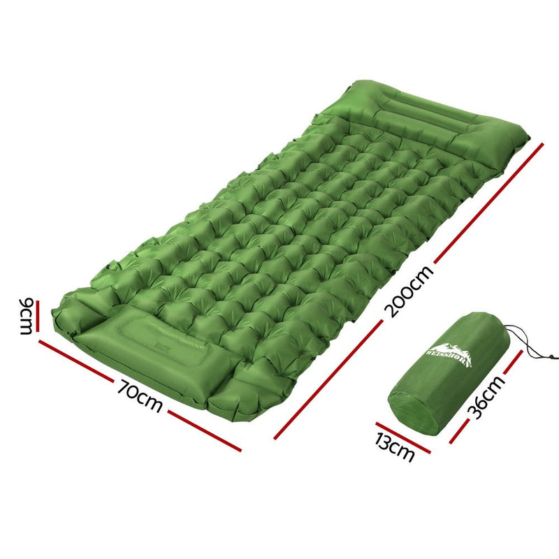 Self Inflating Mattress Camping Sleeping Mat Air Bed Pad Single Pillow - Outdoor > Camping - Rivercity House & Home Co. (ABN 18 642 972 209) - Affordable Modern Furniture Australia