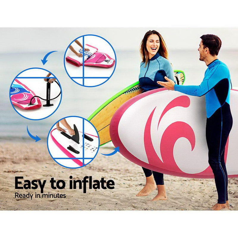 Stand Up Paddle Boards 11‚ Inflatable SUP Surfboard Paddleboard Kayak Pink - Rivercity House & Home Co. (ABN 18 642 972 209) - Affordable Modern Furniture Australia