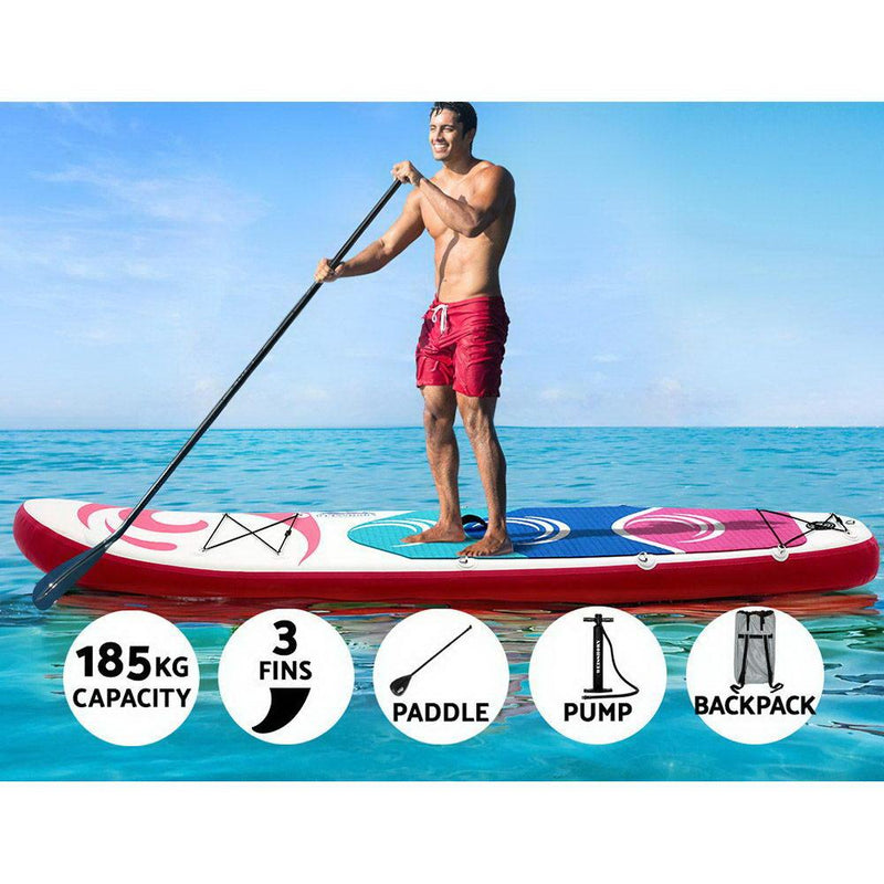 Stand Up Paddle Boards 11‚ Inflatable SUP Surfboard Paddleboard Kayak Pink - Rivercity House & Home Co. (ABN 18 642 972 209) - Affordable Modern Furniture Australia