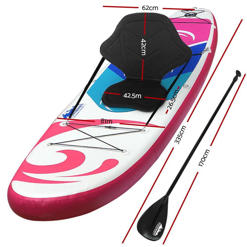 Stand Up Paddle Boards 11‚ Inflatable SUP Surfboard Paddleboard Kayak Pink - Rivercity House & Home Co. (ABN 18 642 972 209) - Affordable Modern Furniture Australia