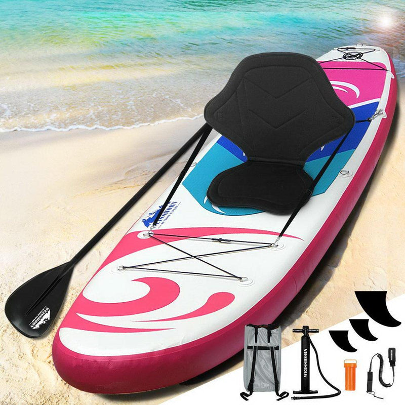 Stand Up Paddle Boards 11‚ Inflatable SUP Surfboard Paddleboard Kayak Pink - Rivercity House & Home Co. (ABN 18 642 972 209) - Affordable Modern Furniture Australia