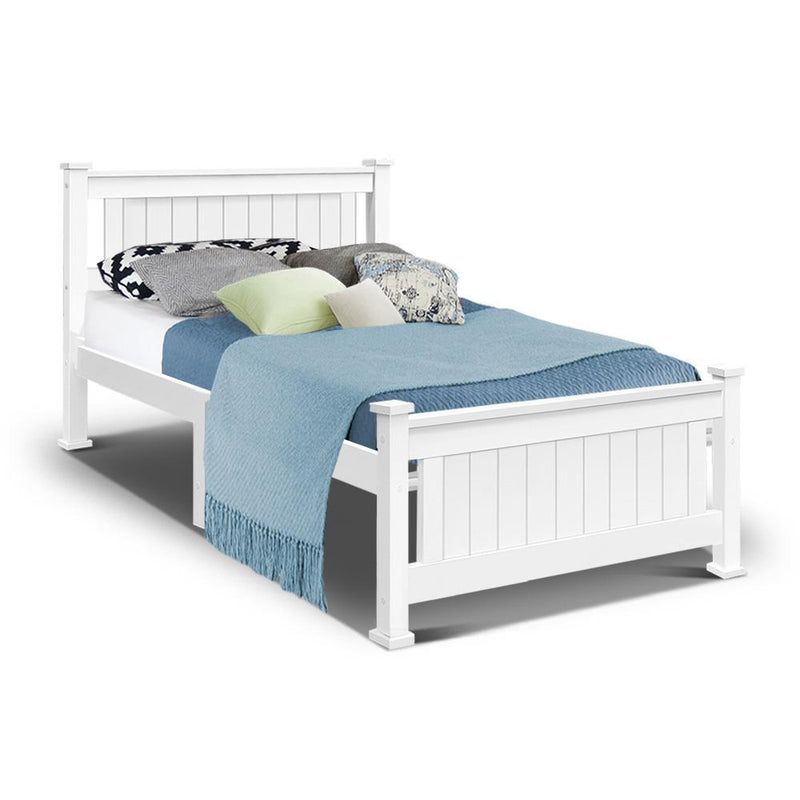 Wendy Wooden Single Bed Frame White - Rivercity House & Home Co. (ABN 18 642 972 209) - Affordable Modern Furniture Australia