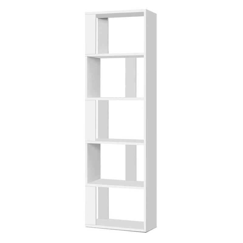 White 5 Tier Bookshelf - Furniture - Rivercity House & Home Co. (ABN 18 642 972 209) - Affordable Modern Furniture Australia