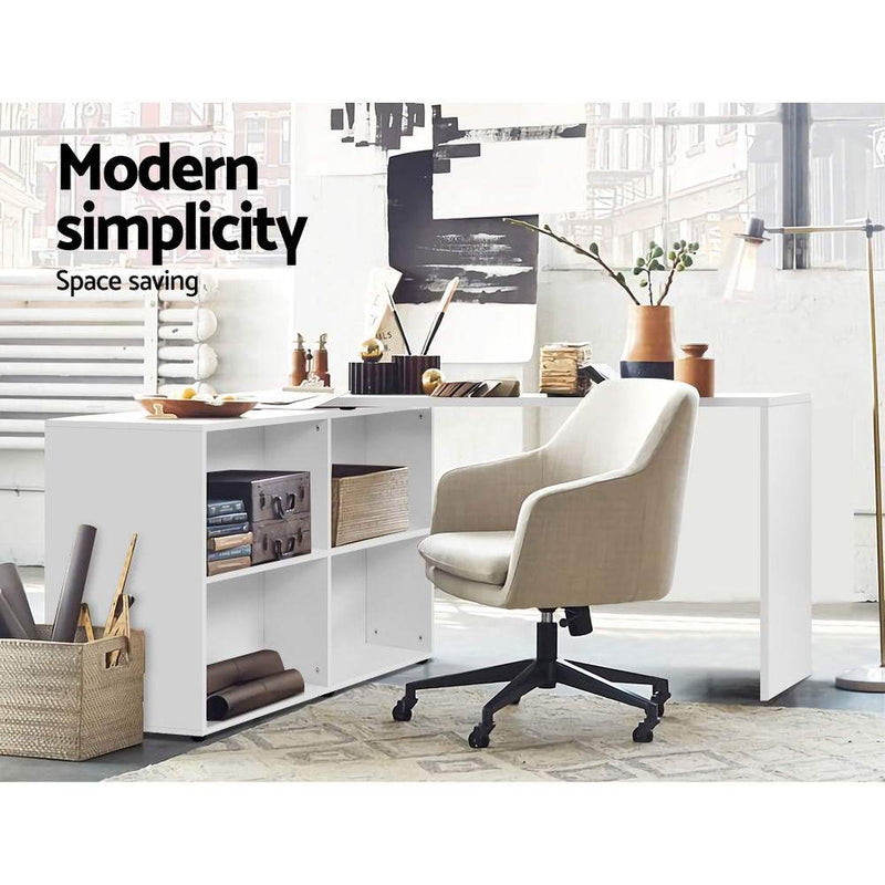 White Corner Computer Desk - Furniture - Rivercity House & Home Co. (ABN 18 642 972 209) - Affordable Modern Furniture Australia