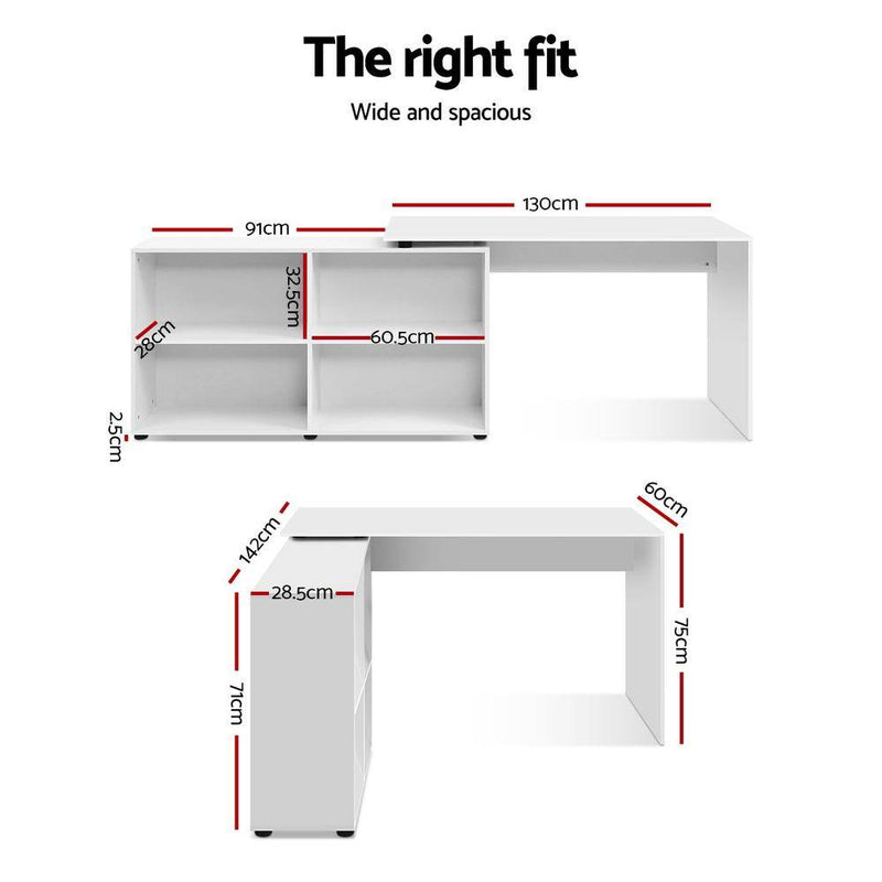 White Corner Computer Desk - Furniture - Rivercity House & Home Co. (ABN 18 642 972 209) - Affordable Modern Furniture Australia