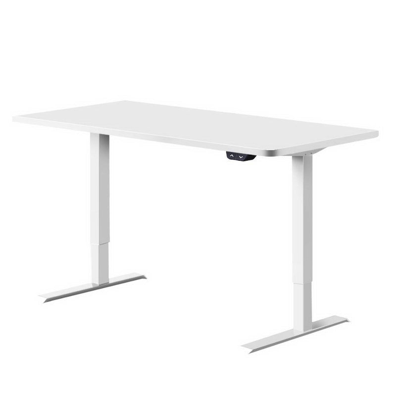 White Top / White Frame Motorised Height Adjustable Sit or Stand Workstation (120 cm) - Rivercity House & Home Co. (ABN 18 642 972 209) - Affordable Modern Furniture Australia