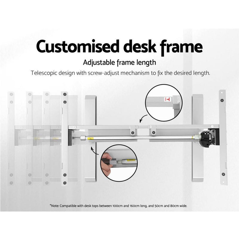 White Top / White Frame Motorised Height Adjustable Sit or Stand Workstation (120 cm) - Rivercity House & Home Co. (ABN 18 642 972 209) - Affordable Modern Furniture Australia