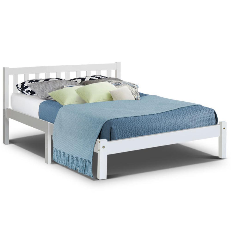 Whitehaven Wooden Double Bed Frame White - Furniture > Bedroom - Rivercity House And Home Co.