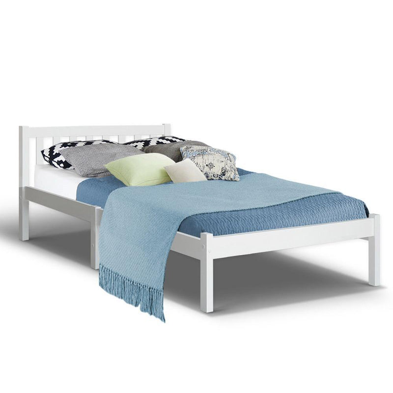 Whitehaven Wooden King Single Bed Frame White - Furniture > Bedroom - Rivercity House & Home Co. (ABN 18 642 972 209) - Affordable Modern Furniture Australia