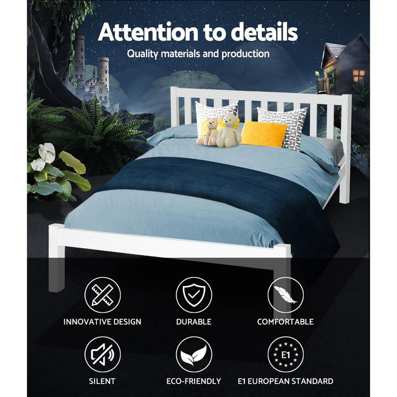 Whitehaven Wooden Queen Bed Frame White - Furniture > Bedroom - Rivercity House & Home Co. (ABN 18 642 972 209) - Affordable Modern Furniture Australia