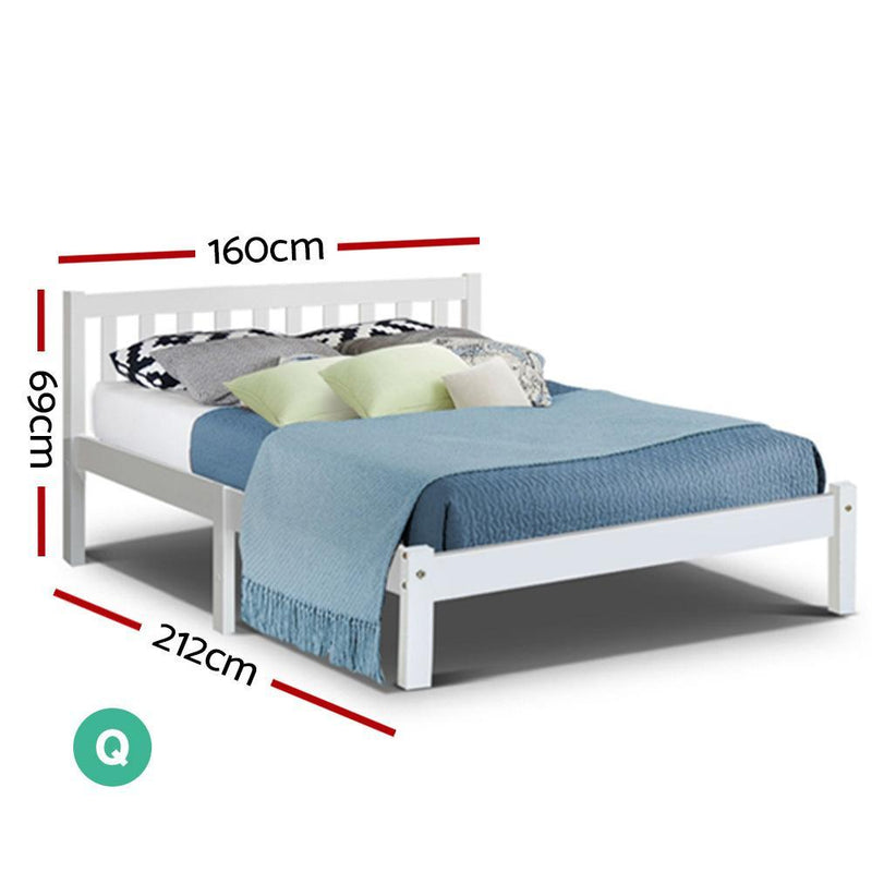 Whitehaven Wooden Queen Bed Frame White - Furniture > Bedroom - Rivercity House & Home Co. (ABN 18 642 972 209) - Affordable Modern Furniture Australia
