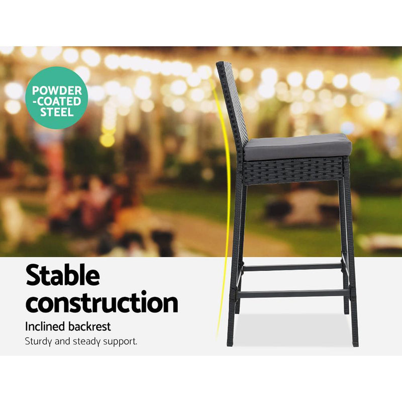 Wicker Bar Set Table & Stools - Brand - Rivercity House & Home Co. (ABN 18 642 972 209) - Affordable Modern Furniture Australia